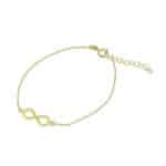 Srebrna bransoletka typu celebrytka z gładkim znakiem nieskończoności. Kolor pozłacany.