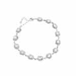 Srebrna bransoletka typu markiza. Kolor biały.