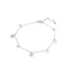 Srebrna bransoletka typu celebrytka z kryształkami Swarovskiego.