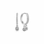 Srebrne kolczyki kółeczka z cyrkoniami.