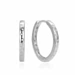 kolczyki kółeczka o średnicy 1,4 cm z cyrkoniami osadzonymi wewnątrz srebra jak brylanty