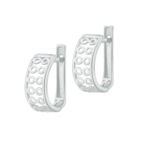 srebrne kolczyki angielskie z ażurkiem w postaci kółek